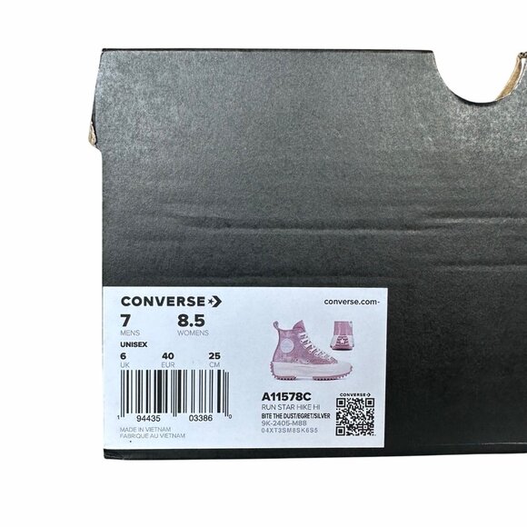 ⭐⭐Converse Run Star Hike Hi Platform Glitter Sz 7 Men's Shoes Suede Pink A11578C - Picture 8 of 9
